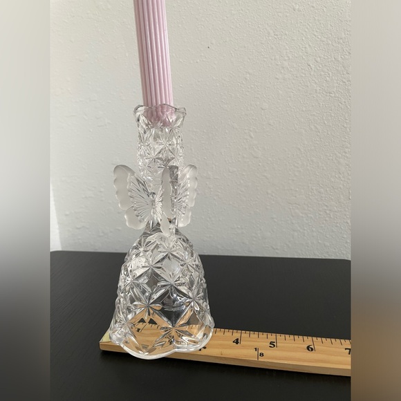Vintage Hofbauer Frosted Butterfly Candle Stick Holder and Candle. - Picture 3 of 3